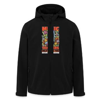 Les professeurs de musique vous aident à faire du son, un amateur de musique - Veste softshell homme en polyester recyclé Stanley/Stella - noir - Devant - AI Model Male 185 light (185cm)