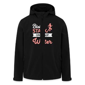 Läuferin BLEIB STARK UND LAUF WEITER Lustiges - Recycelte Männer Softshell-Jacke von Stanley/Stella - Schwarz - Vorne - AI Model Male 185 light (185cm)