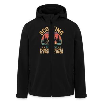 Scout Guide Scout Camping - Men’s Recycled Softshell Jacket by Stanley/Stella - black - Front - AI Model Male 185 light (185cm)