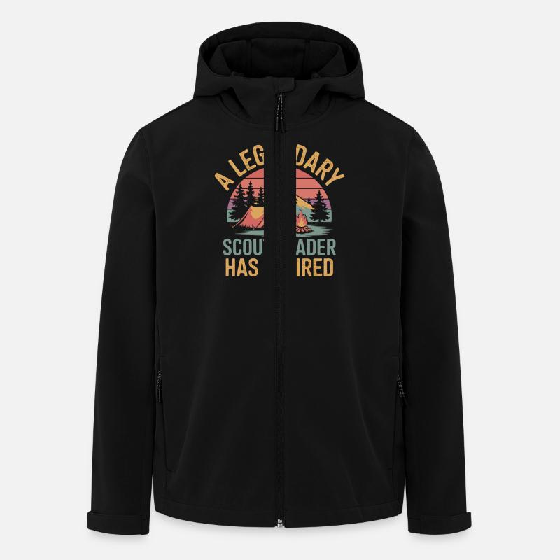 Scout Guide Scout Camping - Men’s Recycled Softshell Jacket by Stanley/Stella - black