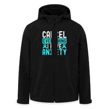 Anxiety disorder Anxiety disorder - Men’s Recycled Softshell Jacket by Stanley/Stella - black - Front - AI Model Male 185 light (185cm)