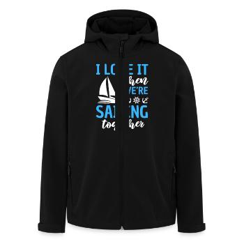 Sailing Relationship Sailing Together - Men’s Recycled Softshell Jacket by Stanley/Stella - black - Front - AI Model Male 185 light (185cm)