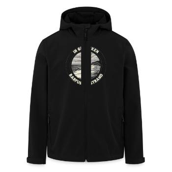 Baltic Sea North Sea coast Barefoot on the beach in thoughts - Men’s Recycled Softshell Jacket by Stanley/Stella - black - Front - AI Model Male 185 light (185cm)