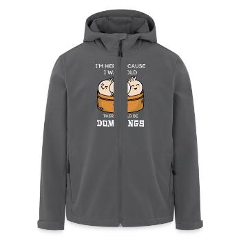 I'm here for the dumplings - Men’s Recycled Softshell Jacket by Stanley/Stella - anthracite - Front - AI Model Male 185 light (185cm)