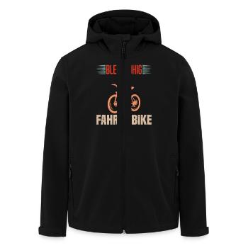 Elektro Rad BLEIB RUHIG UND FAHR E-BIKE Lustiges - Recycelte Männer Softshell-Jacke von Stanley/Stella - Schwarz - Vorne - AI Model Male 185 light (185cm)