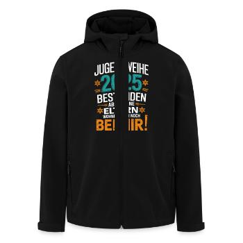 Jugendweihe 2025 Bestanden Eltern Wohnen Immer - Recycelte Männer Softshell-Jacke von Stanley/Stella - Schwarz - Vorne - AI Model Male 185 light (185cm)
