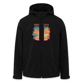 Heiligenhafen sea view & seagull noise - Men’s Recycled Softshell Jacket by Stanley/Stella - black - Front - AI Model Male 185 light (185cm)