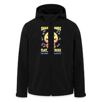 Music Teacher Sharp Minds Flat Mistakes Educator - Men’s Recycled Softshell Jacket by Stanley/Stella - black - Front - AI Model Male 185 light (185cm)