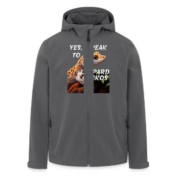 YES, I SPEAK TO LEOPARD GECKOS - Men’s Recycled Softshell Jacket by Stanley/Stella - anthracite - Front - AI Model Male 185 light (185cm)