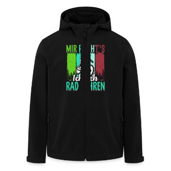 Radfahren MIR REICHT'S ICH GEH RAD FAHREN Lustiges - Recycelte Männer Softshell-Jacke von Stanley/Stella - Schwarz - Vorne - AI Model Male 185 light (185cm)