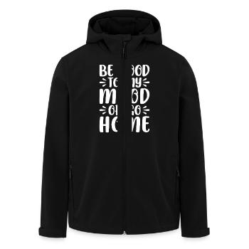 Pilates Enthusiasts Be Good To My Mood Pilates - Men’s Recycled Softshell Jacket by Stanley/Stella - black - Front - AI Model Male 185 light (185cm)