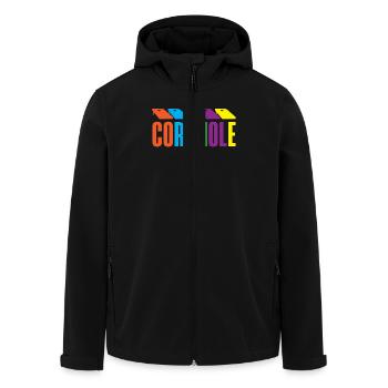 Cornhole Player Passion colorée - Veste softshell homme en polyester recyclé Stanley/Stella - noir - Devant - AI Model Male 185 light (185cm)
