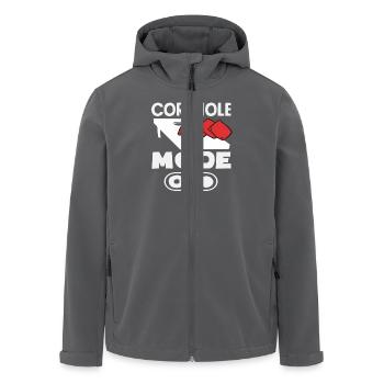 Cornhole Player Mode On - Men’s Recycled Softshell Jacket by Stanley/Stella - anthracite - Front - AI Model Male 185 light (185cm)