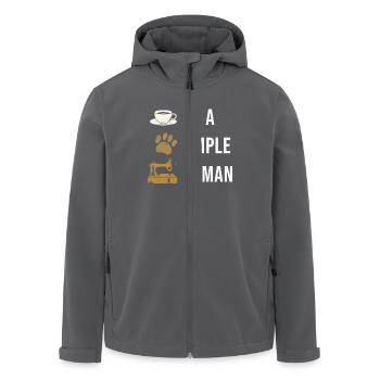 Ich Bin Eine Einfache Frau Mit Kaffee Nähmaschine - Recycelte Männer Softshell-Jacke von Stanley/Stella - Anthrazit - Vorne - AI Model Male 185 light (185cm)