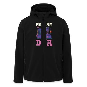 La couture est dans mon ADN Motif de tailleur drôle - Veste softshell homme en polyester recyclé Stanley/Stella - noir - Devant - AI Model Male 185 light (185cm)