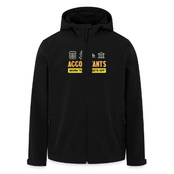 Accountants work hard for their values - Men’s Recycled Softshell Jacket by Stanley/Stella - black - Front - AI Model Male 185 light (185cm)