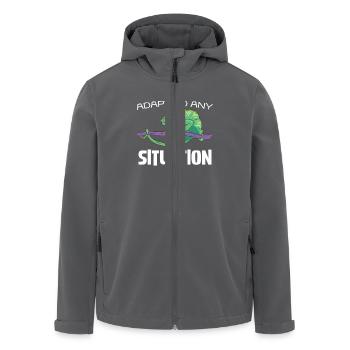 Caméléon : s’adapter à toutes les situations - Veste softshell homme en polyester recyclé Stanley/Stella - charbon - Devant - AI Model Male 185 light (185cm)