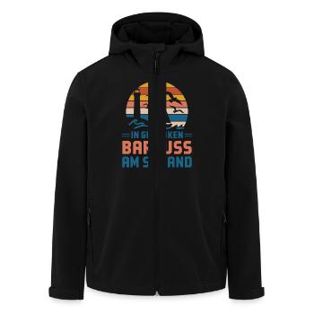 Baltic Sea North Sea coast Barefoot on the beach in thoughts - Men’s Recycled Softshell Jacket by Stanley/Stella - black - Front - AI Model Male 185 light (185cm)