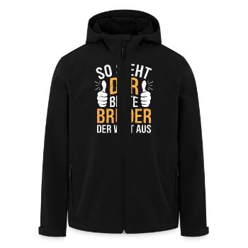 So Sieht Der Beste Bruder Der Welt Aus - Recycelte Männer Softshell-Jacke von Stanley/Stella - Schwarz - Vorne - AI Model Male 185 light (185cm)