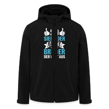 So Sieht Der Beste Bruder Der Welt Aus - Recycelte Männer Softshell-Jacke von Stanley/Stella - Schwarz - Vorne - AI Model Male 185 light (185cm)