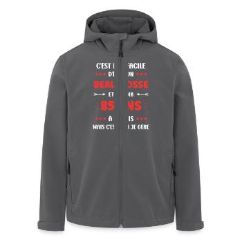85 ANS - Veste softshell homme en polyester recyclé Stanley/Stella - charbon - Devant - AI Model Male 185 light (185cm)