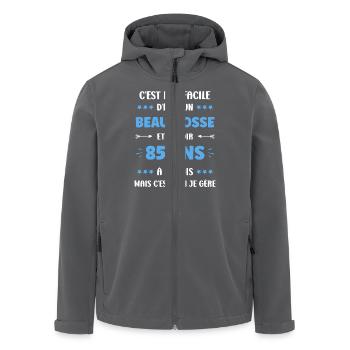 85 ANS - Veste softshell homme en polyester recyclé Stanley/Stella - charbon - Devant - AI Model Male 185 light (185cm)