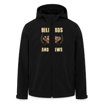 Billiards And Brews: Perfekte Kombination für - Recycelte Männer Softshell-Jacke von Stanley/Stella - Schwarz - Vorne - AI Model Male 185 light (185cm)
