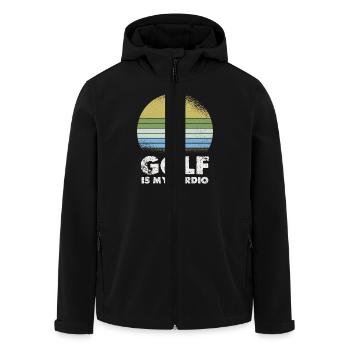 Golf Is My Cardio Retro Design - Men’s Recycled Softshell Jacket by Stanley/Stella - black - Front - AI Model Male 185 light (185cm)