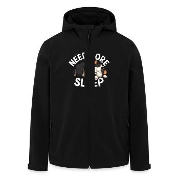 More Sleep Please Funny Guinea Pig Design - Men’s Recycled Softshell Jacket by Stanley/Stella - black - Front - AI Model Male 185 light (185cm)
