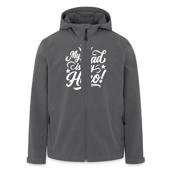 Best Dad Hero Saying Father's Day - Men’s Recycled Softshell Jacket by Stanley/Stella - anthracite - Front - AI Model Male 185 light (185cm)
