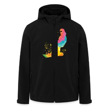 Snowboarder Snowboarding Snowboard - Men’s Recycled Softshell Jacket by Stanley/Stella - black - Front - AI Model Male 185 light (185cm)