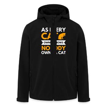 Lustiger Katzen Spruch Katzenbesitzer - Recycelte Männer Softshell-Jacke von Stanley/Stella - Schwarz - Vorne - AI Model Male 185 light (185cm)