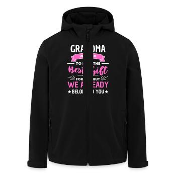 Lustiger Oma Spruch Großmutter Design - Recycelte Männer Softshell-Jacke von Stanley/Stella - Schwarz - Vorne - AI Model Male 185 light (185cm)