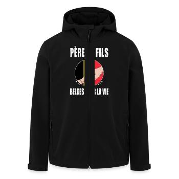 père et fils belgique belge papa - Veste softshell homme en polyester recyclé Stanley/Stella - noir - Devant - AI Model Male 185 light (185cm)