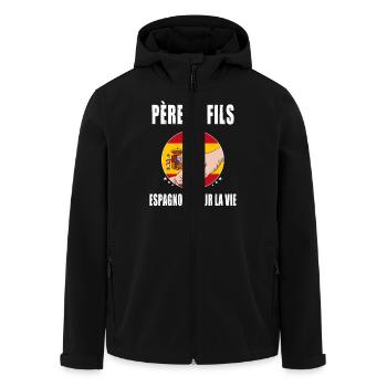 père et fils espagne espagnol papa - Veste softshell homme en polyester recyclé Stanley/Stella - noir - Devant - AI Model Male 185 light (185cm)