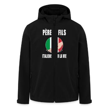 père et fils italie italien papa - Veste softshell homme en polyester recyclé Stanley/Stella - noir - Devant - AI Model Male 185 light (185cm)