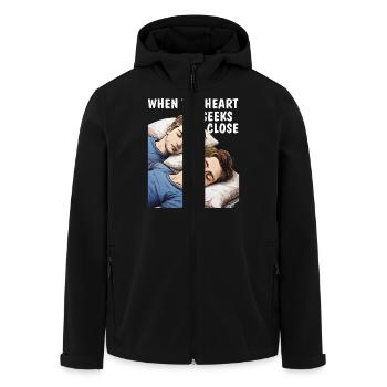 QUAND LE CŒUR CHERCHE À SE RAPPROCHER - Veste softshell homme en polyester recyclé Stanley/Stella - noir - Devant - AI Model Male 185 light (185cm)