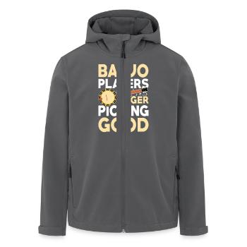 Banjo Spieler Sind Finger-Picking Gut Musik - Recycelte Männer Softshell-Jacke von Stanley/Stella - Anthrazit - Vorne - AI Model Male 185 light (185cm)