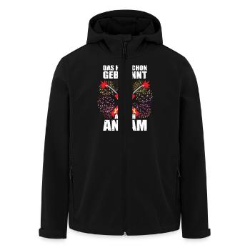 Hat schon gebrannt Pyrotechniker Böllern Feuerwerk - Recycelte Männer Softshell-Jacke von Stanley/Stella - Schwarz - Vorne - AI Model Male 185 light (185cm)