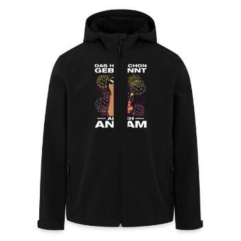 Hat schon gebrannt Pyrotechniker Böllern Feuerwerk - Recycelte Männer Softshell-Jacke von Stanley/Stella - Schwarz - Vorne - AI Model Male 185 light (185cm)