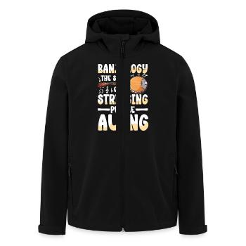 Banjologie : l’art de la musique à cordes avec le banjo - Veste softshell homme en polyester recyclé Stanley/Stella - noir - Devant - AI Model Male 185 light (185cm)
