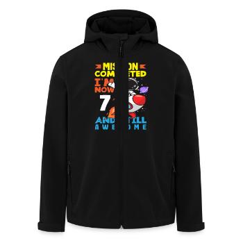 Mission accomplie J’ai maintenant 7 ans et je suis toujours - Veste softshell homme en polyester recyclé Stanley/Stella - noir - Devant - AI Model Male 185 light (185cm)