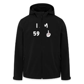 60e anniversaire de Funny Woman - Veste softshell homme en polyester recyclé Stanley/Stella - noir - Devant - AI Model Male 185 light (185cm)