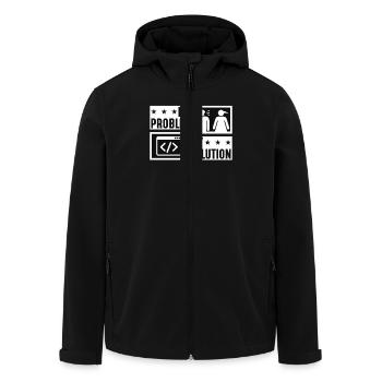 Codeur en ligne Mon problème Ma solution Pictogramme Maman - Veste softshell homme en polyester recyclé Stanley/Stella - noir - Devant - AI Model Male 185 light (185cm)