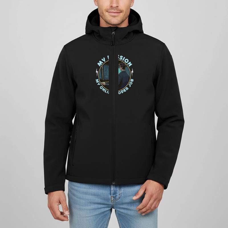 Online Coder My Passion My Online Computer Science Men’s Recycled Softshell Jacket Discoverer by Stanley/Stella