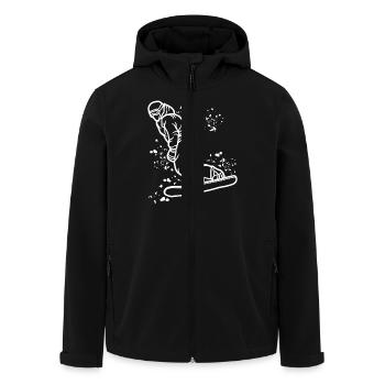 Snowboarder Snowboarding Snowboard - Men’s Recycled Softshell Jacket by Stanley/Stella - black - Front - AI Model Male 185 light (185cm)