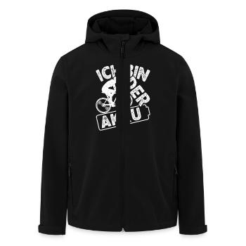 Radfahrer ICH BIN DER AKKU Radeln Lustiges - Recycelte Männer Softshell-Jacke von Stanley/Stella - Schwarz - Vorne - AI Model Male 185 light (185cm)