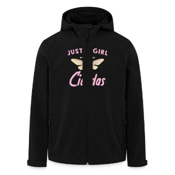 Une fille qui aime les cigales motif papillon - Veste softshell homme en polyester recyclé Stanley/Stella - noir - Devant - AI Model Male 185 light (185cm)