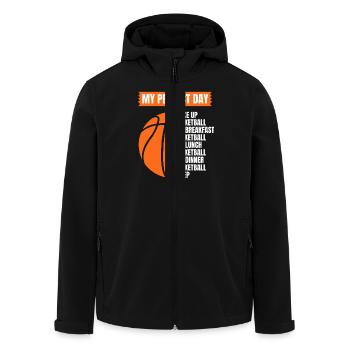 Funny Basketball Saying Basketball Player - Men’s Recycled Softshell Jacket by Stanley/Stella - black - Front - AI Model Male 185 light (185cm)