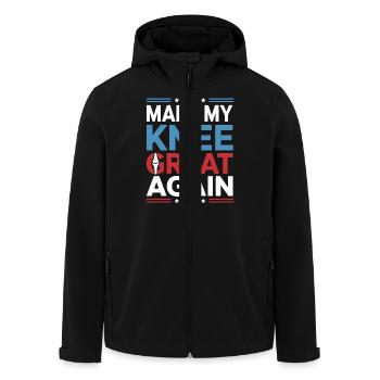 Make My Knee Great Again. Funny Recovery - Men’s Recycled Softshell Jacket by Stanley/Stella - black - Front - AI Model Male 185 light (185cm)
